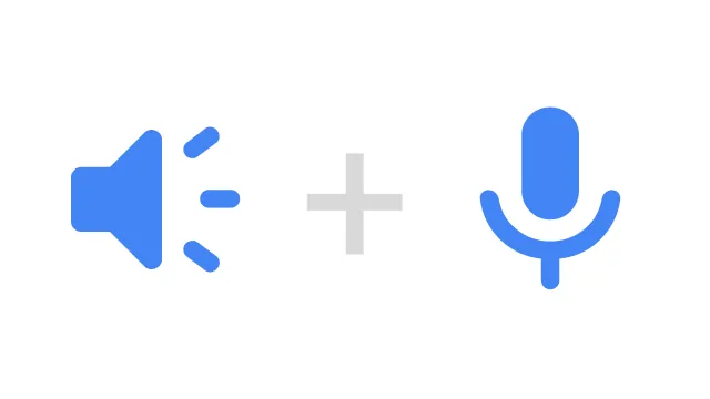 Speaker plus microphone icons