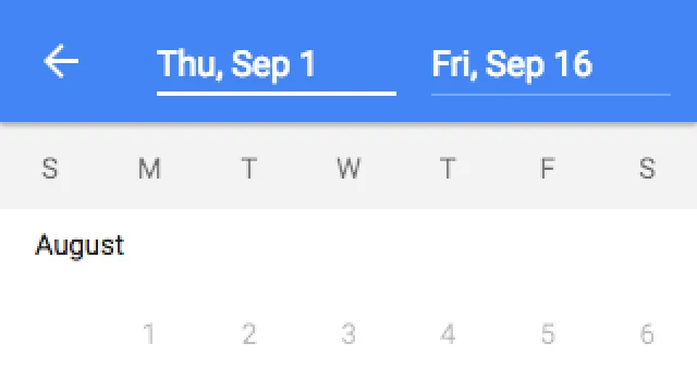 Calendar UI screenshot